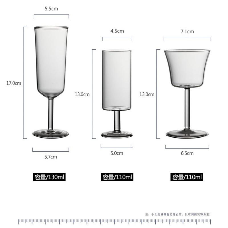 Small Capacity 110ml 130ml Goblet Design Heat-resistant Glass Green Tea Cup Wine Cocktail Glass Champagne Flute Cup Drinkware