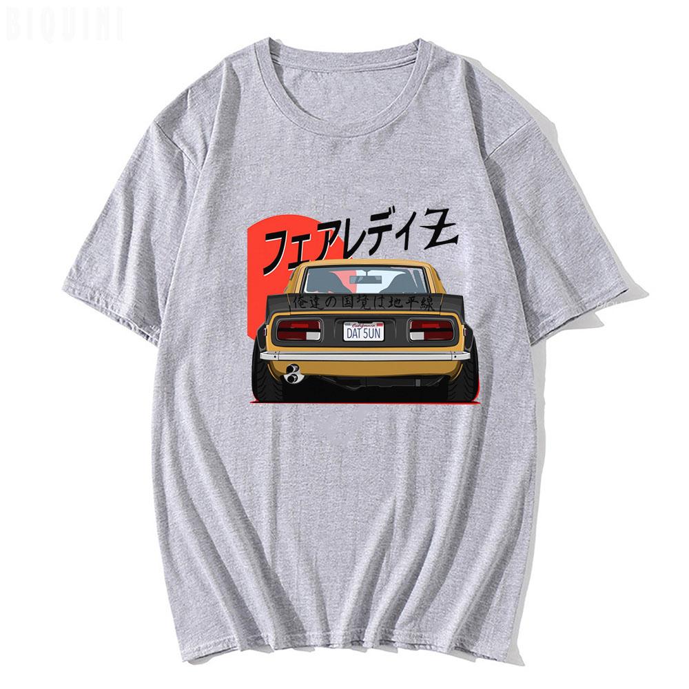 T-shirts Konsttryck Japansk Stil Retrobil 90-tal 100% Bomull Sommar EU-storlek Toppar Casual Harajuku Kortärmad Lös