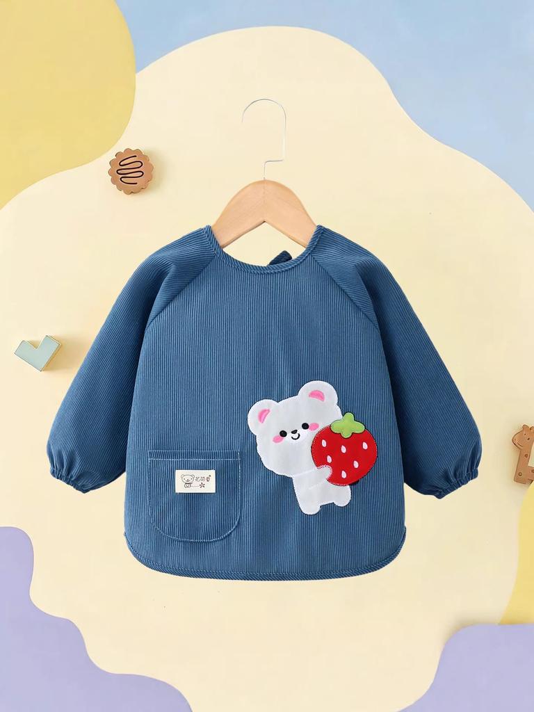 Waterproof Corduroy Baby Coveralls: Stain-Proof Unisex Autumn/Winter Eating Apron & Bib