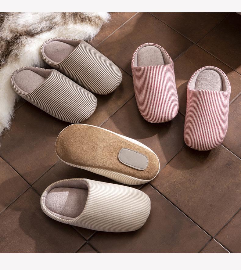 Autumn Cotton Slippers for Men and Women - Soft, Silent, Non-Slip Indoor Shoes for Couples