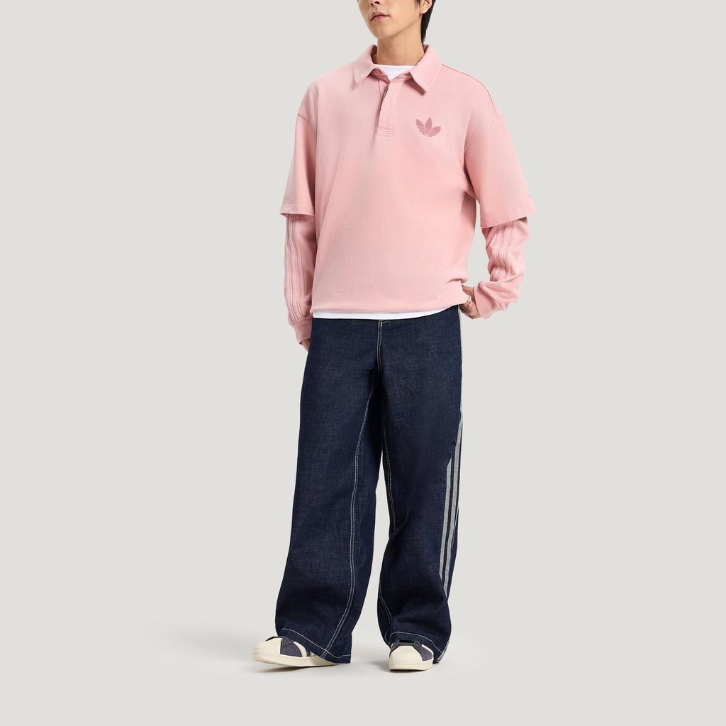 adidas Originals FW25 2-In-1 Long Sleeve Knit Loose Fit Polo Shirt Men Tops KR5054