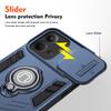 KEYSION Shockproof Armor Case for Xiaomi POCO C85 Slide Camera Lens Protection Ring Stand Phone Back Cover for Redmi 15C 171mm 173mm