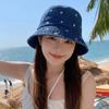 Retro Flower Embroidery Cowboy Hat Sun Protection Sun Cap Korean Fashion Fisherman's Hat  Summer