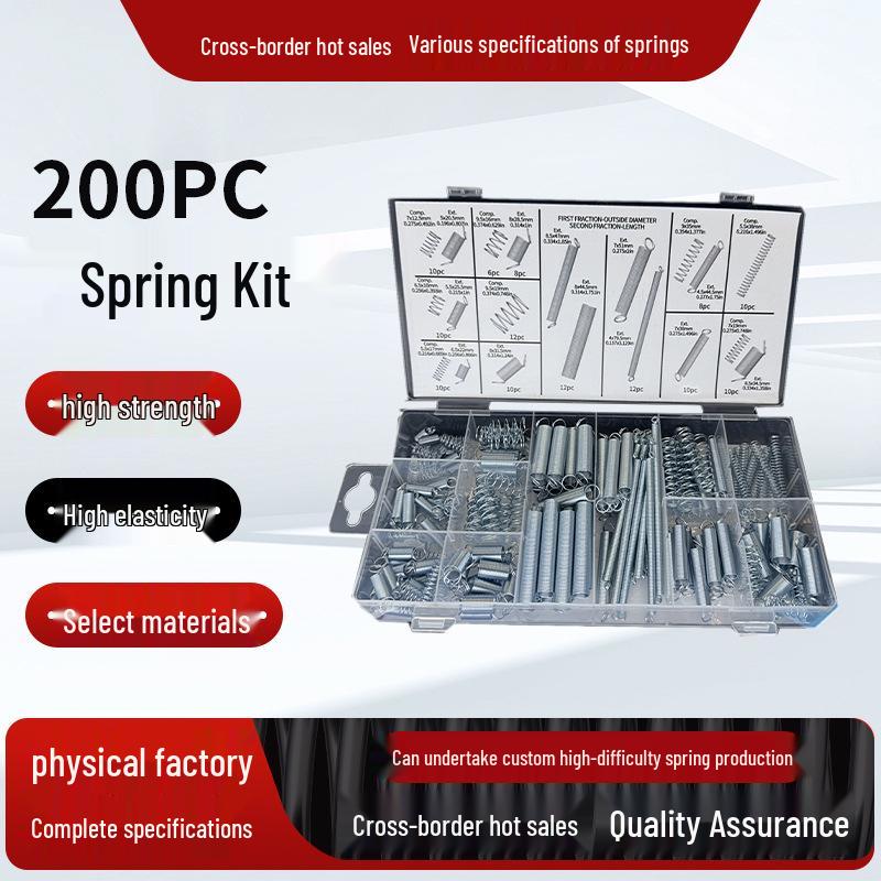 200PC Compression & Extension Spring Set in Transparent Box, 20 Models