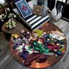 Demon Slayer Round Area Rug,Carpet Rug for Living Room Bedroom Sofa Playroom Decor,Non-slip Floor Mat