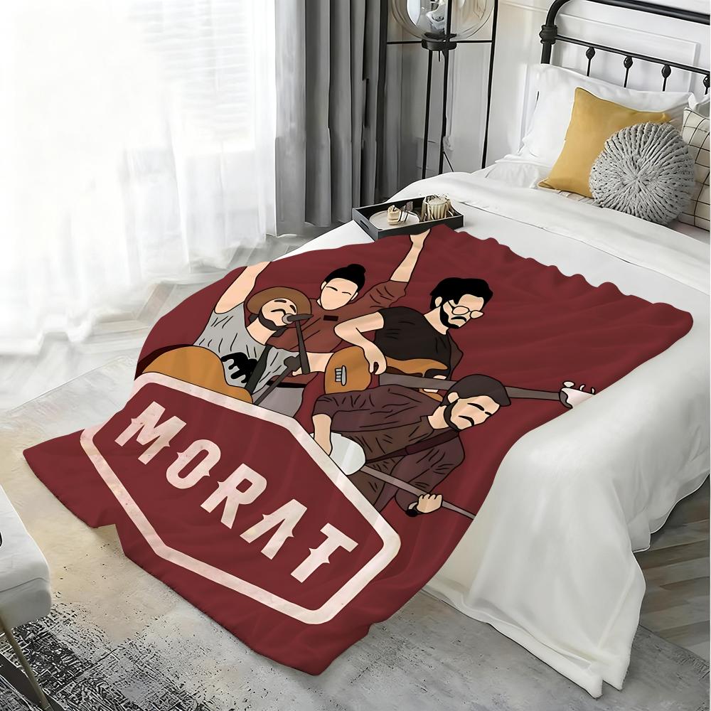 Band M-Morat Throw Lightweight 240g Flannel Blanket Soft Skin-friendly for Summer Cooling