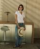SHINE ON YOU Cotton Jersey Collared T-Shirt_ Pure White