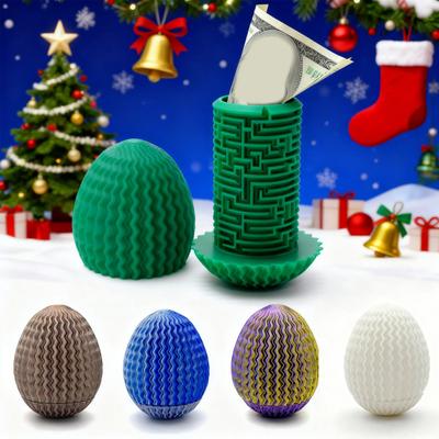 Egg Shaped Maze Gift Box Stress Relief Educational 3D Printed Maze Egg with Hidden Compartment Money Cash Puzzle Box Birthdays Easter Present