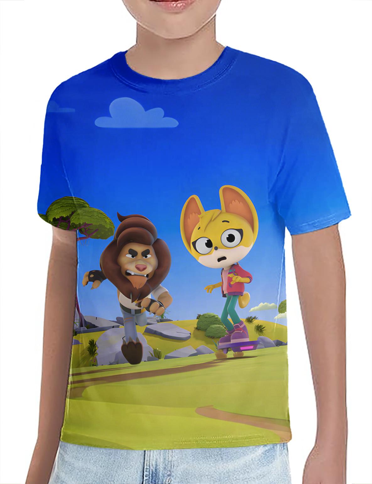 

The Creature Cases Children s animated series Tops Sam Snow and Kit Casey Cartoon Tee Summer 3DPrinting Children T-shirt Anime T-shirt Cute T-shirt 140