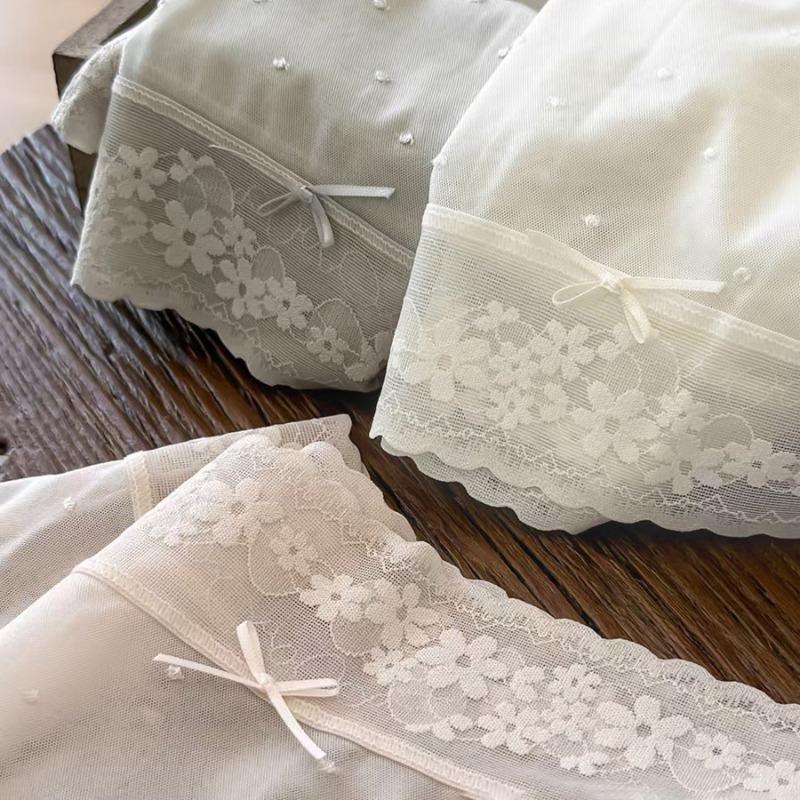 Ladies Summer New Style Ultra Thin Type Pure Desire Sexy Lace Mesh Gauze Briefs