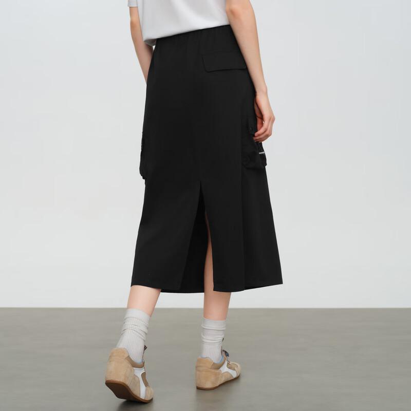 Elva' Island Women's High-Waist A-Line Slit Midi Skirt