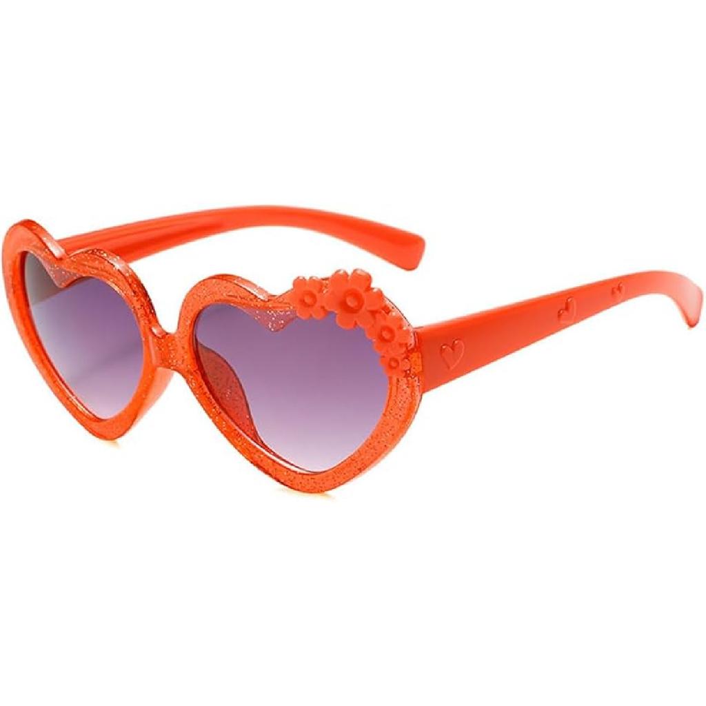 OZPYKAE Girl Heart Flower Sunglasses,Heart Shaped Cute Glasses UV 400 Protection Outdoor Girl Boy Gifts Eyewear Sunglasses