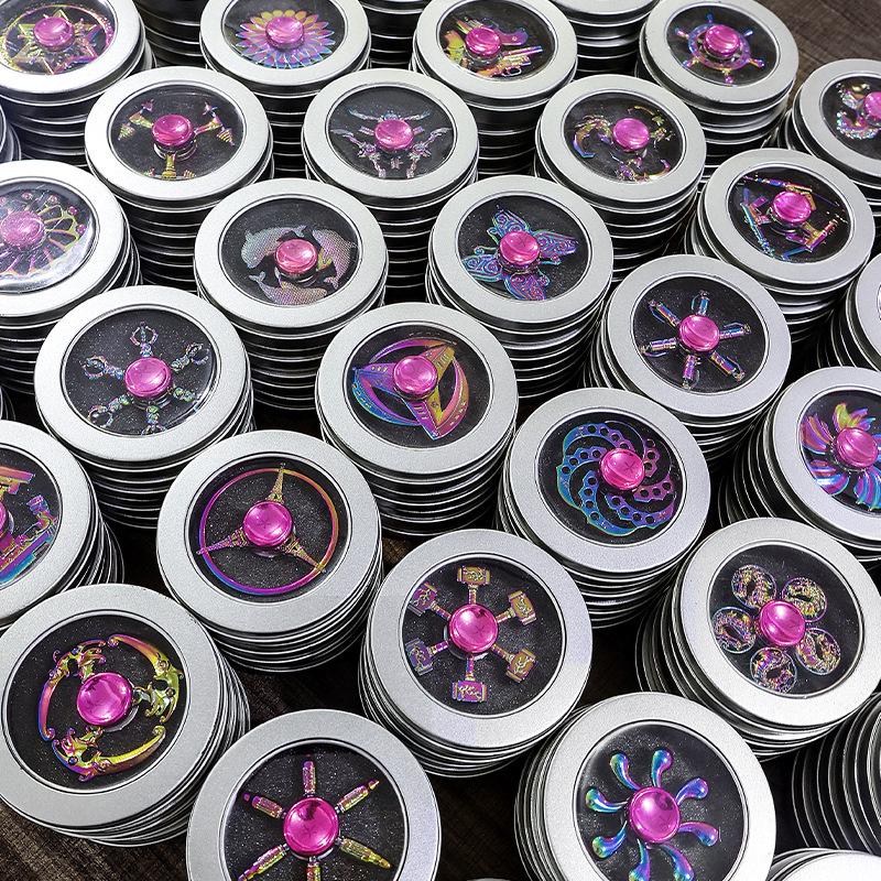 Colorful Alloy Metal Rotating Fidget Spinner - TikTok Style Decompression Toy
