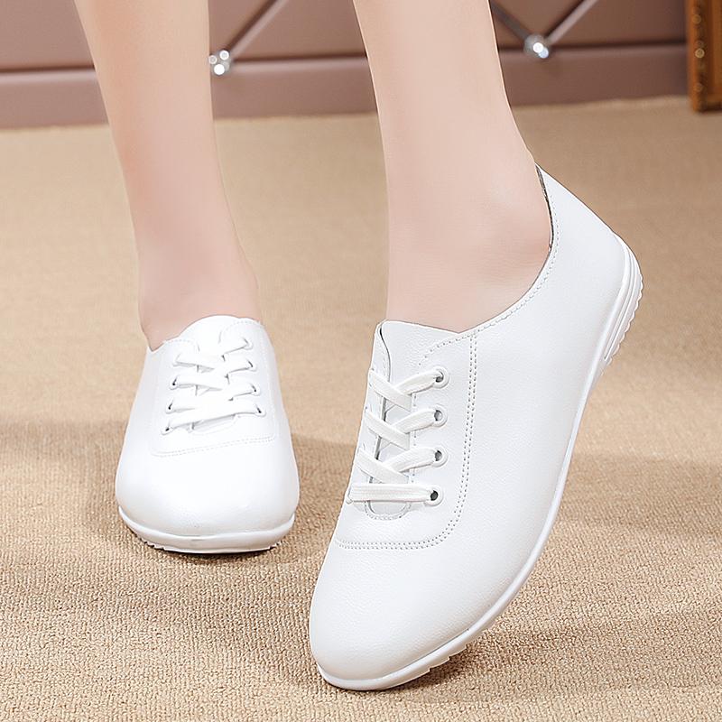 Women's Flats Lacing Black Driving Shoes Comfort Casual White Walking Minimalist Business Office Shoes Large Size