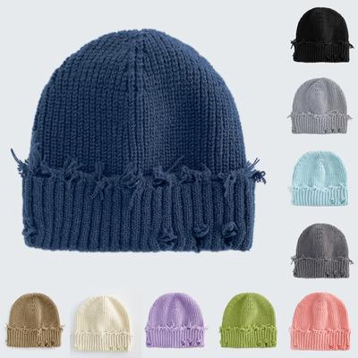 Ladies' Adult Knitted Hat, Woolen Hat, Perforated Hat, Versatile And Eye-catching, Small Face