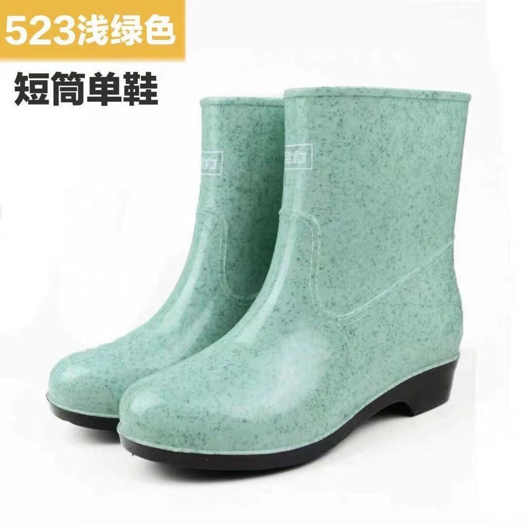 Rain shoes women's short rain boots adult water shoes labor insurance clean waterproof boots PVC rubber shoes
