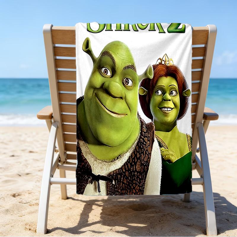 Ultra-weiches Strandtuch mit Shrek-Thema, ideal für Pool - Camping, Tauchen - Perfekter Reisebegleiter, Lebendiges Strandtuch.