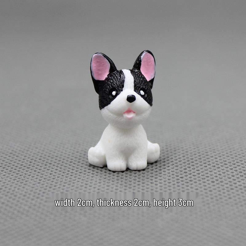 Entzückende Mini-Resin-Welpenfiguren - Pomeranian, Teddy, Bulldogge, Shar-Pei-Modelle - Kleine Ornamente für das kognitive Lernen von Kindern