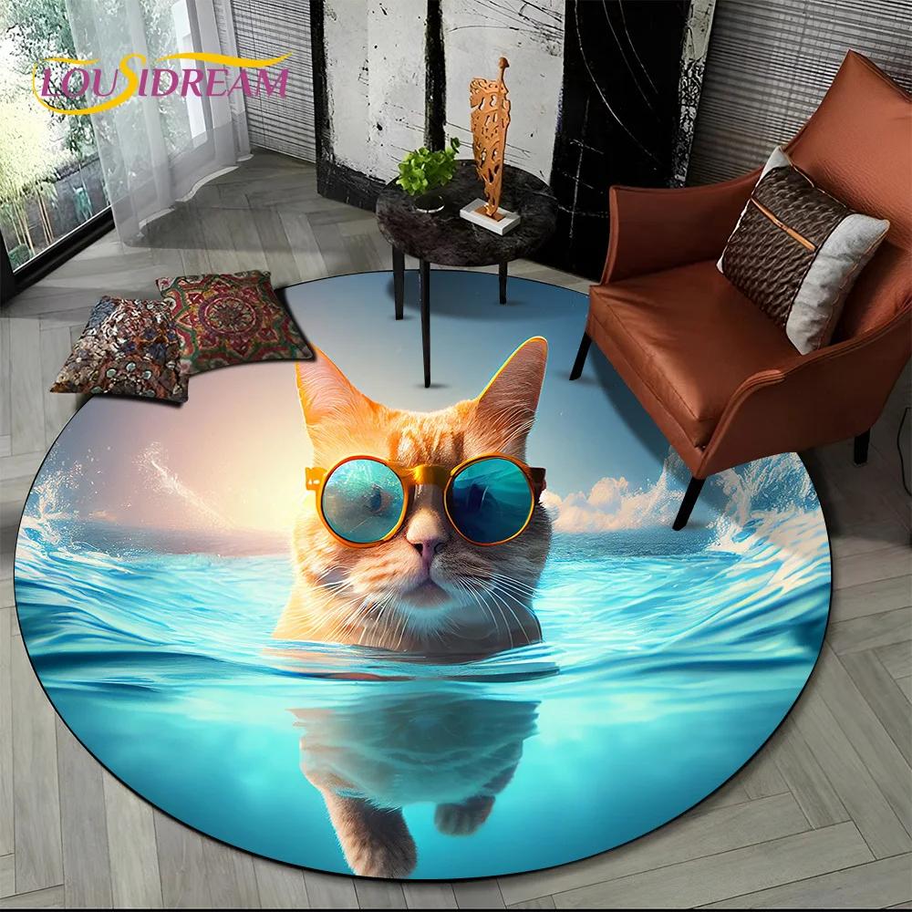 3D Mysteriou Sun Moon Tarot Mandala Magic Round Area Carpet Rug for Living Room Bedroom Kid Playroom Decor,Pet Area Rug Non-slip