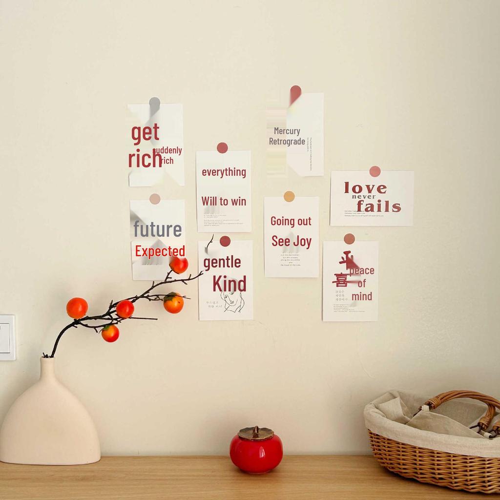 Chinese Peace & Joy Wall Sticker Set: Decorative Dorm & Bedroom Accent