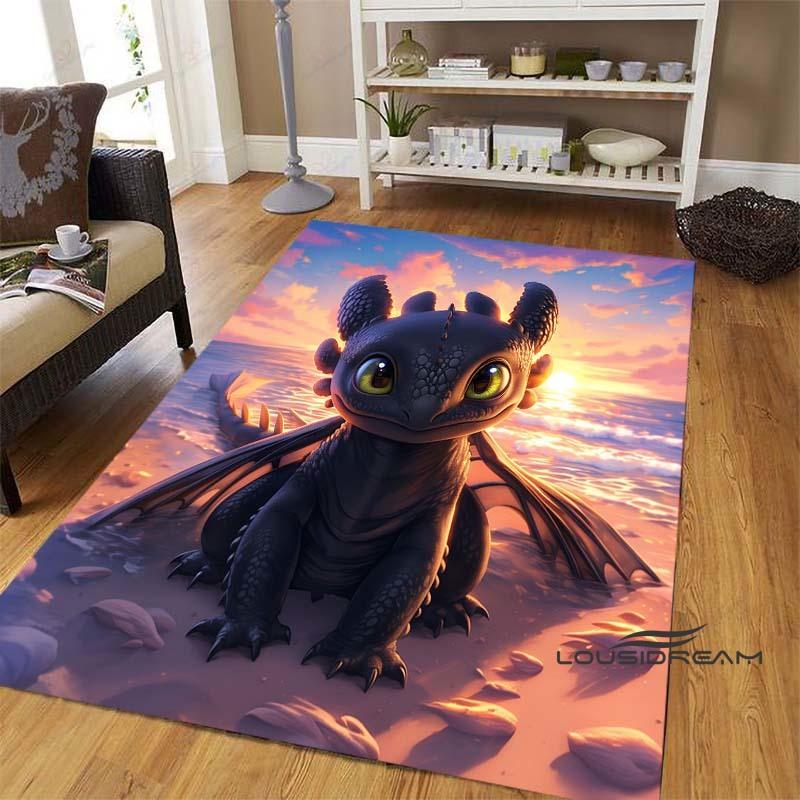 Various sizes of How to Train Your Dragon Toothless pattern rugs, cartoon style, suitable for bedrooms, living rooms, sofa