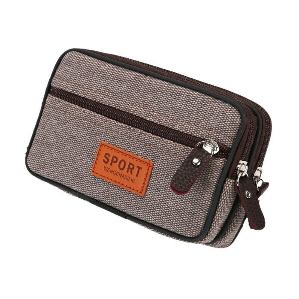 Double Layer Belt Waist Bag Nylon Colth Mobile Phone Purse Mobile Phone Bags Phone Accessories