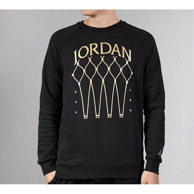 Jordan JMPMN Sweatshirts Men's Black Crew Neck Moderate Regular BQ5746-010