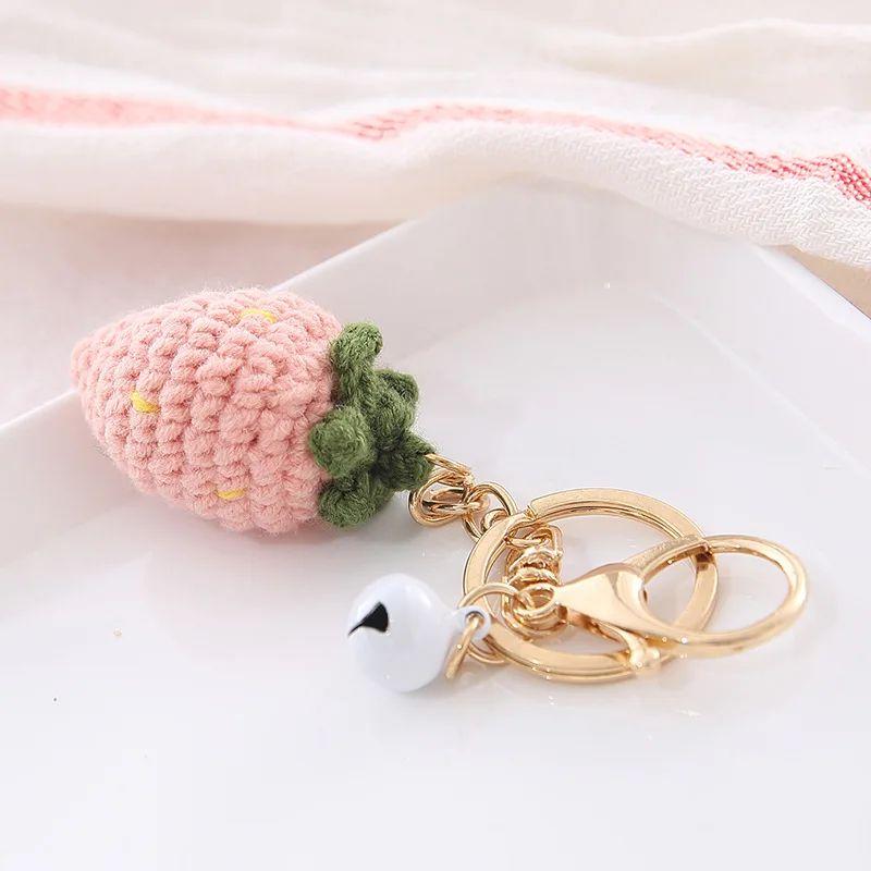 Cute Lemon Doll Crochet Keychain Creative Fruit Series Handmake Knitted Keychains Fruit Keyrings Custom Accessories