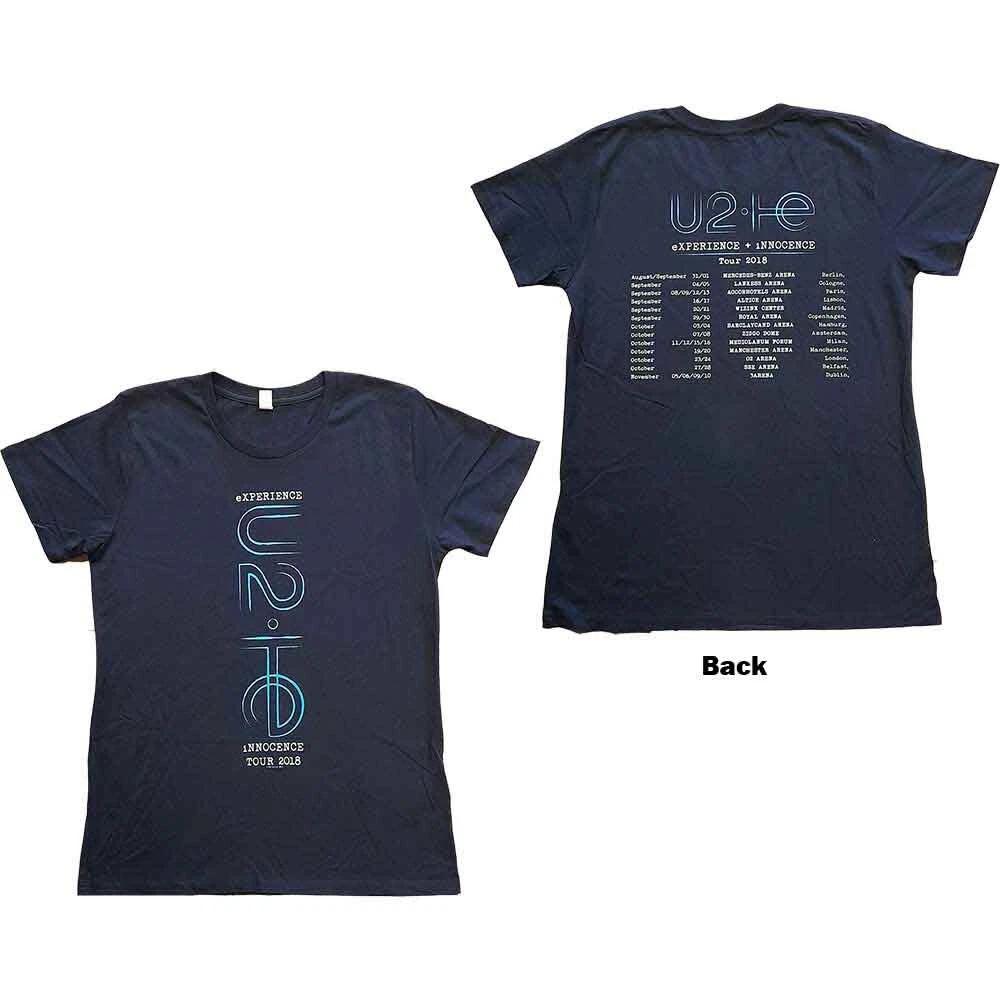 U2 Ladies T-Shirt: I+E 2018 Tour Dates (Back Print) (Ex-Tour) (Large) 3XL