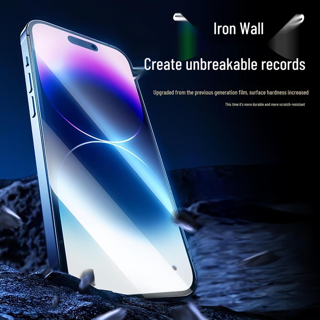 """14""" Gehärtete Folie für iPhone 15 Pro Max - Vollbild, Anti-Peep, Anti-Blaulicht, Zweite Anwendung."""