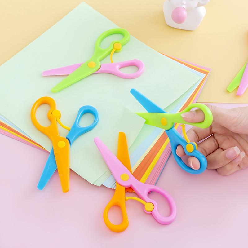 Kids' Colorful Safe Plastic Scissors for DIY and Kindergarten Crafting Projects