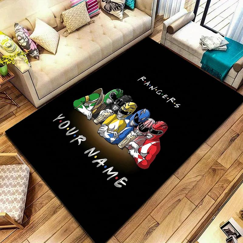 Power Rangers Adventure Custom Name Carpet Rug For Living Room Bedroom Home Sofa Decoration Kids Play Nonslip Floor Mat