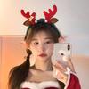 5-Piece 3D Christmas Antler Headband & Hair Clip Set - Cute Red Girly Hairpins & Headwear