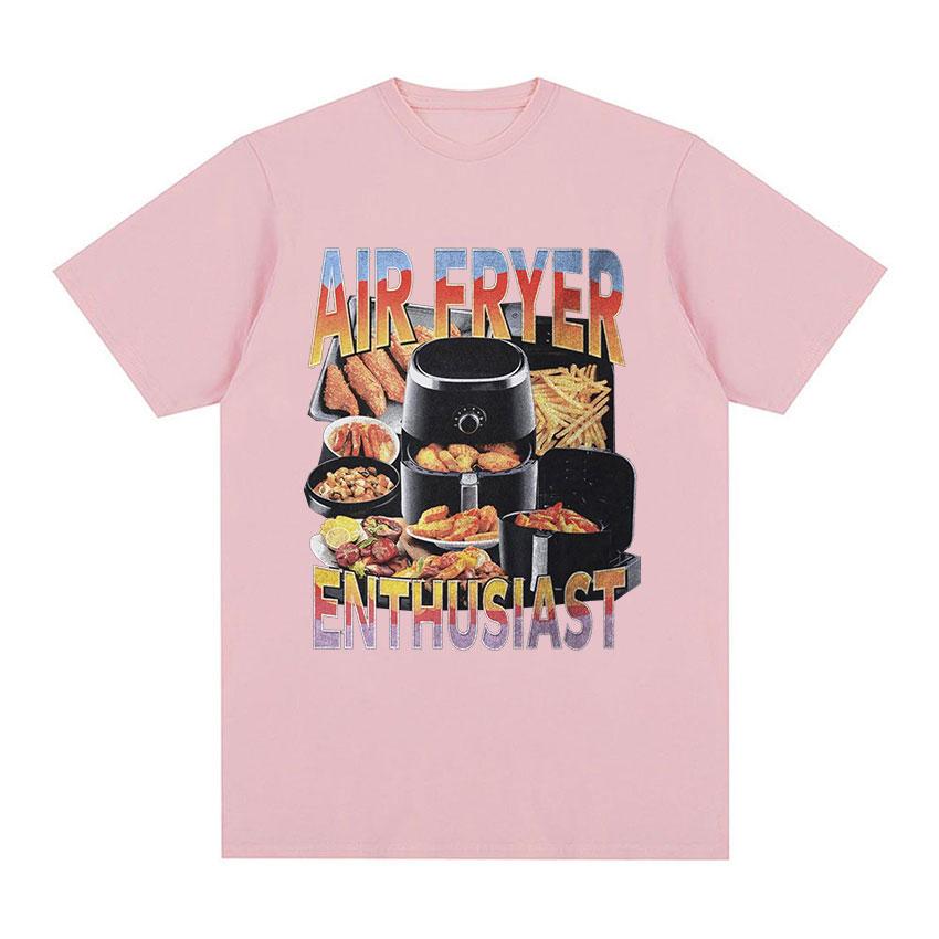 Nadšenec do horkovzdušné fritézy Vtipná trička pro milovníky vaření Pánská Dámská letní trička s krátkým rukávem s kulatým výstřihem módní Vysoce kvalitní bavlněné tričko