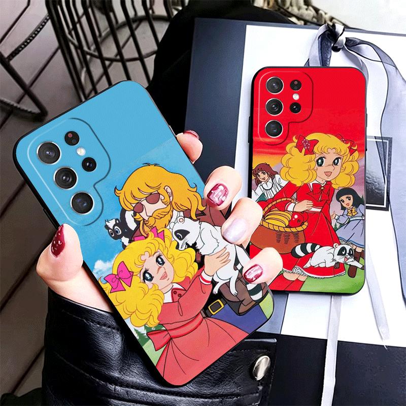 Candy 90s Cartoon Soft Phone Case for Samsung Galaxy S26 S25 Edge S24 Ultra S23 Plus S22 S21 FE S20 Black Cover Back Shell