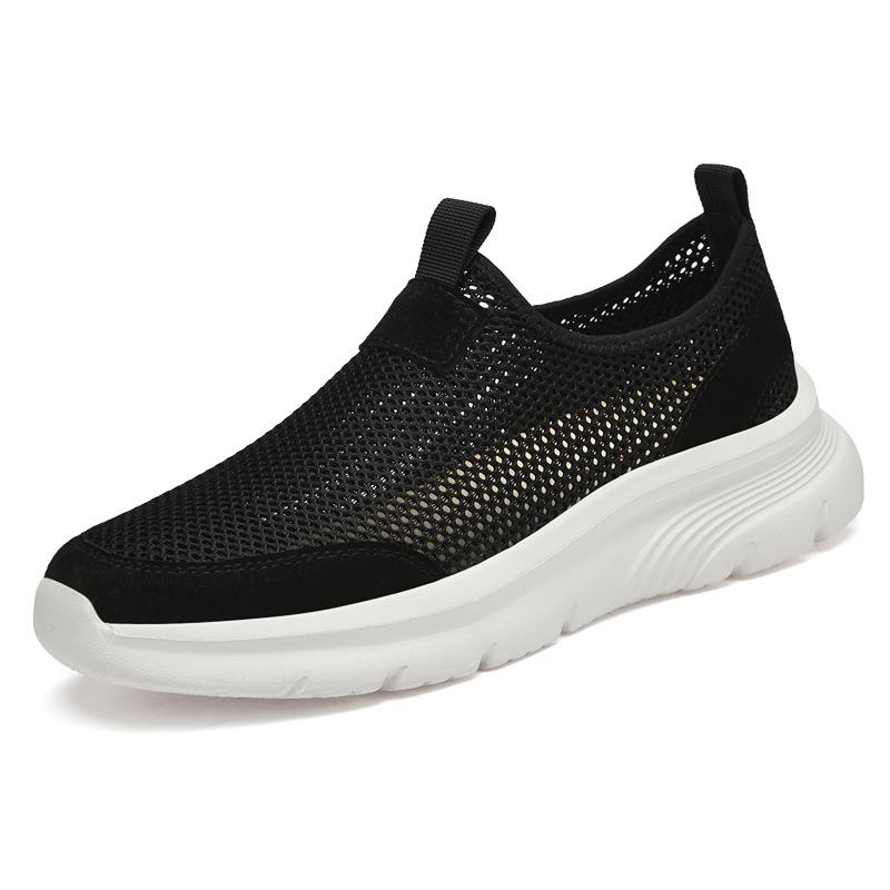 Sleeve feet middle and old mesh one pedal men's shoes breathable non-slip sneakers soft sole casual dad