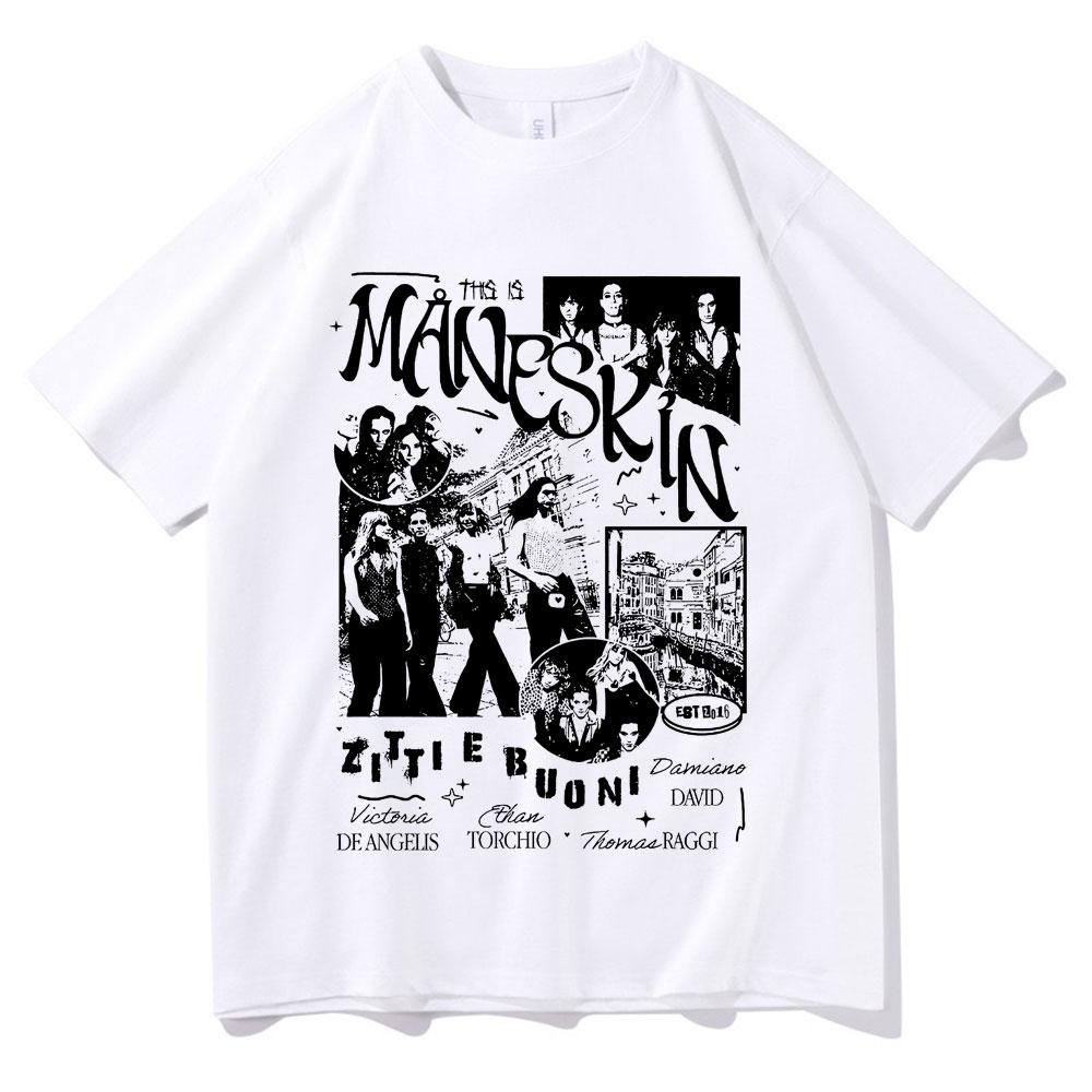 Italian Rock Band Unisexeskin T Shirt Music Album Print T Shirt Unisex Women Retro Hip Hop Oversized Tshirts Harajuku Cool Streetwear