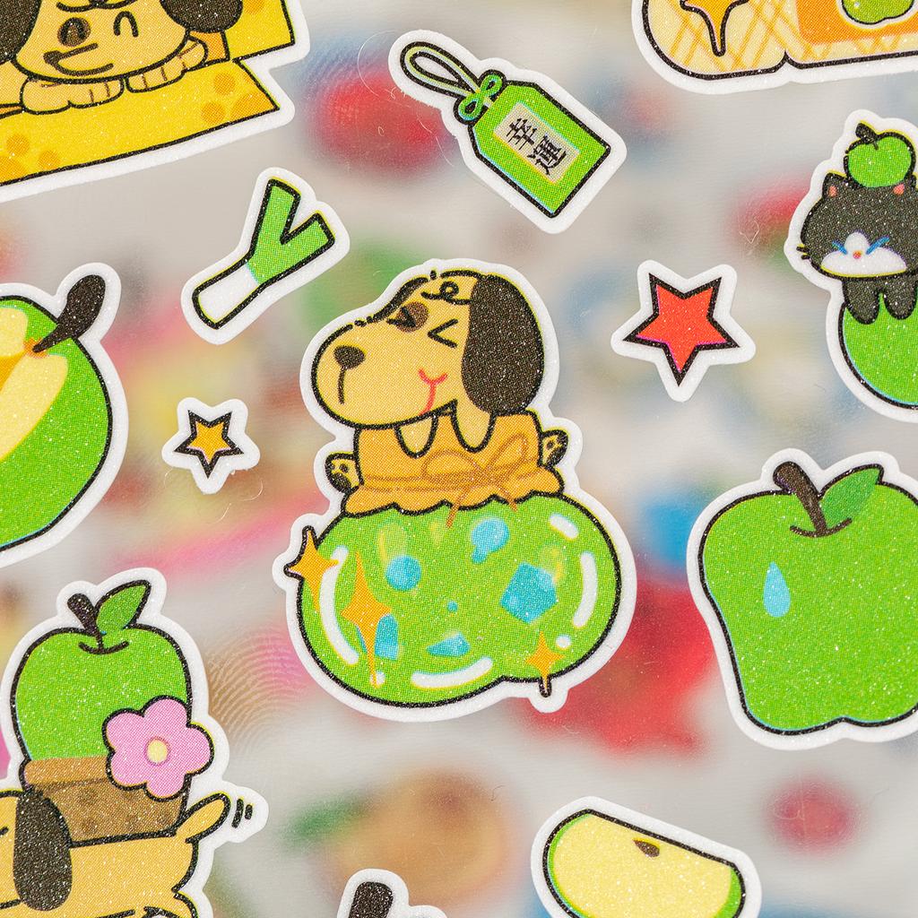 1 PC Apple Paradise Series Kawaii Cartoon Stickers DIY Diary Album Scrapbook Planner Handbook Aesthetic Supplies