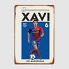 Johan Cruyff Kaka Leite Luis Suarez Xavi Giocatore di Calcio Segno Metallico Retro Poster Bar Camera da Letto Pub Parete Decorazione per la Casa Decorazione della Stanza