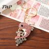 Ocean Animal Keyring Rhinestone Dolphin Keychain Sparkling Sea Car Key Ring Holder Backpack Purse Handbag Charm Christmas Birthday Gifts for