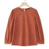 ZANZEA Women Casual Round Neck Long Sleeve Patchwork Crochet Blouse