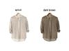 Women's Summer Seven Sleeve Loose Cotton Linen Stand Collar Blouse