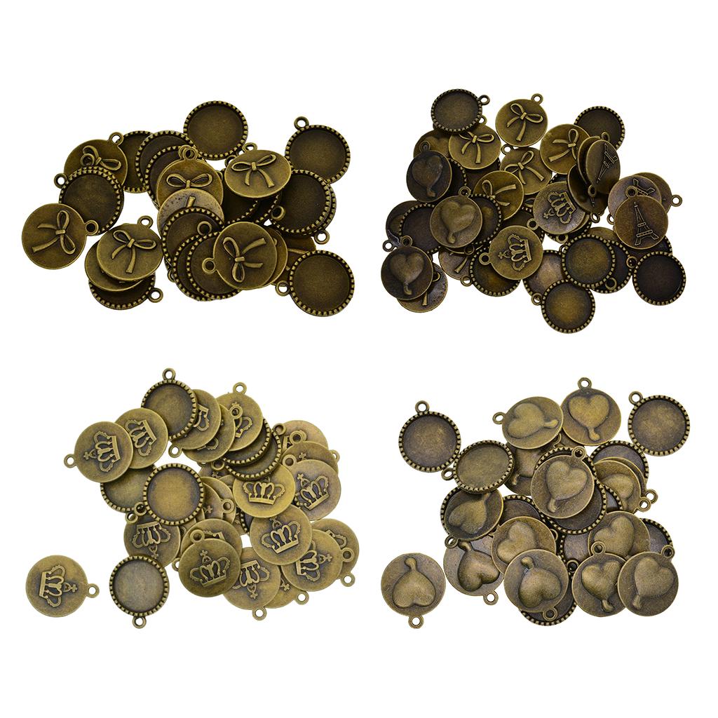 

30 шт., 18 мм, подвеска-ожерелье, аксессуар с короной в форме сердца, бронза 1