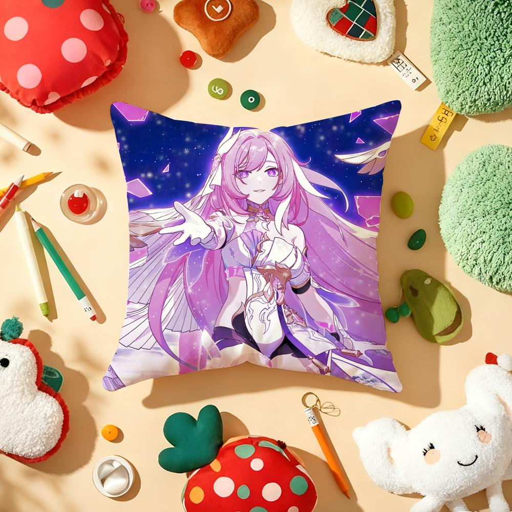 Anime Game HHonkai Impact Cushion Cover Plush Fabric Soft DoubleSided Printed Sofa Warm Winter Home Gift Pillow Cover