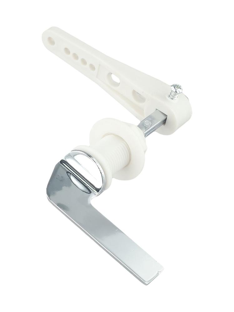 Standard Toilet Cistern Flush Handle Replacement Metal and Plastic Lever with Screw Fittings Compatible with Most Toilet Tanks
