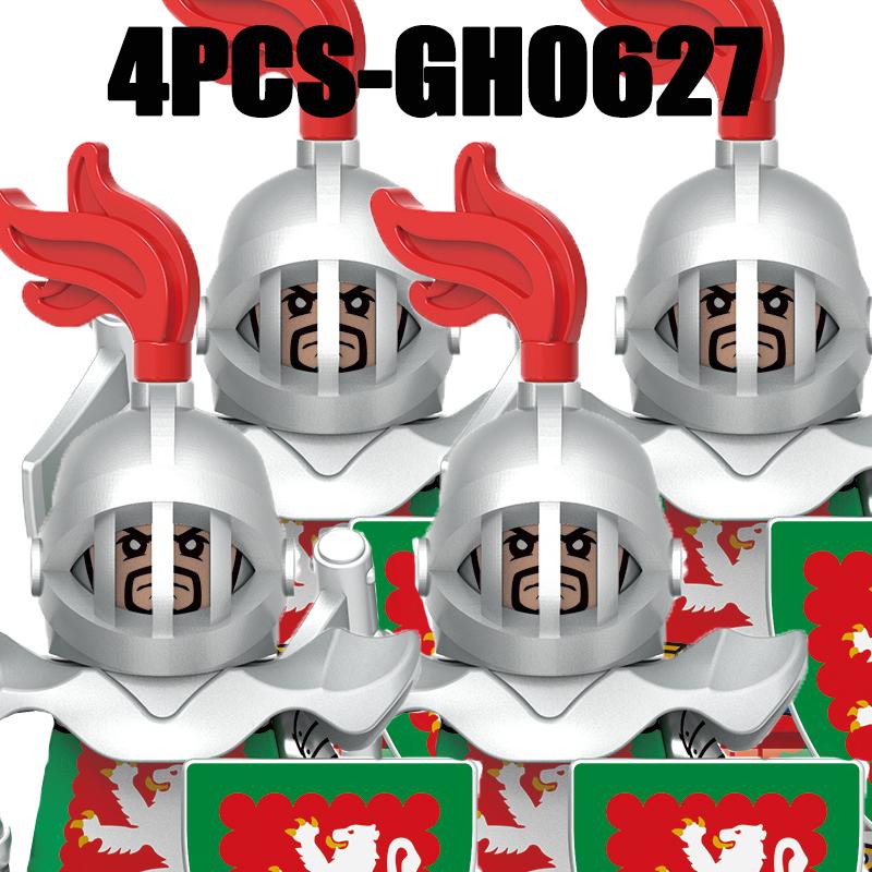 Medieval Military Europe King Soldier Figures Building Blocks Castle Lion Knight Sword Infantry Weapon Warrior Bricks Toys Gifts