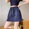 Summer Spice Girls Short Skirt Casual Tooling Skirt Skinny Belly Cover Versatile Buttocks Skirt High Waist Elastic Drawstring