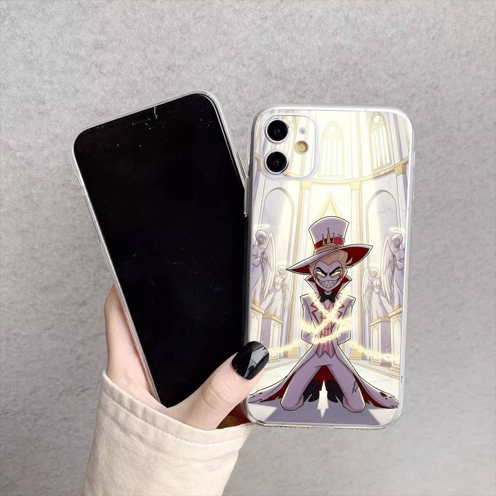 Hazbin H-Hotel Lucifer Magne Handyhülle für iPhone 17, 16, 15, 14, 13, 12, 11 Plus, Pro Max Weiche Transparente Hülle