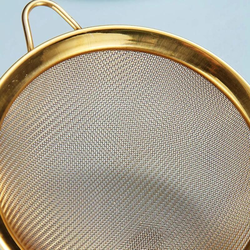 3-Piece Fine Mesh Strainers Set, 304 Stainless Steel Skimmer Colander Fryer, Flour Sifter for Baking - Kitchen Tools