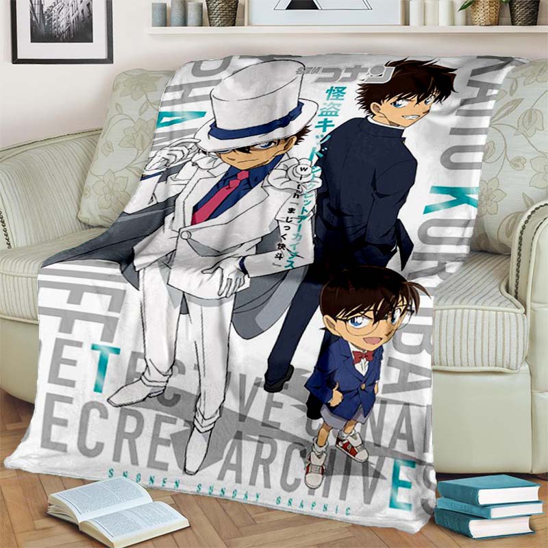 Conan Edogawa-Decke, Detektiv und Dieb, Conan-Decken, Anime-Flanelldecken für Bett, Sofa, rosa Paardecken, Geburtstagsgeschenke